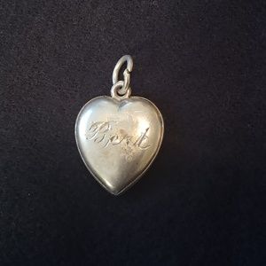Vintage Jewelry - Vintage Sterling Engraved Puffy Heart Charm "Bert" Vintage Jewelry - Vintage Sterling Engraved Puffy Heart Charm "Bert"